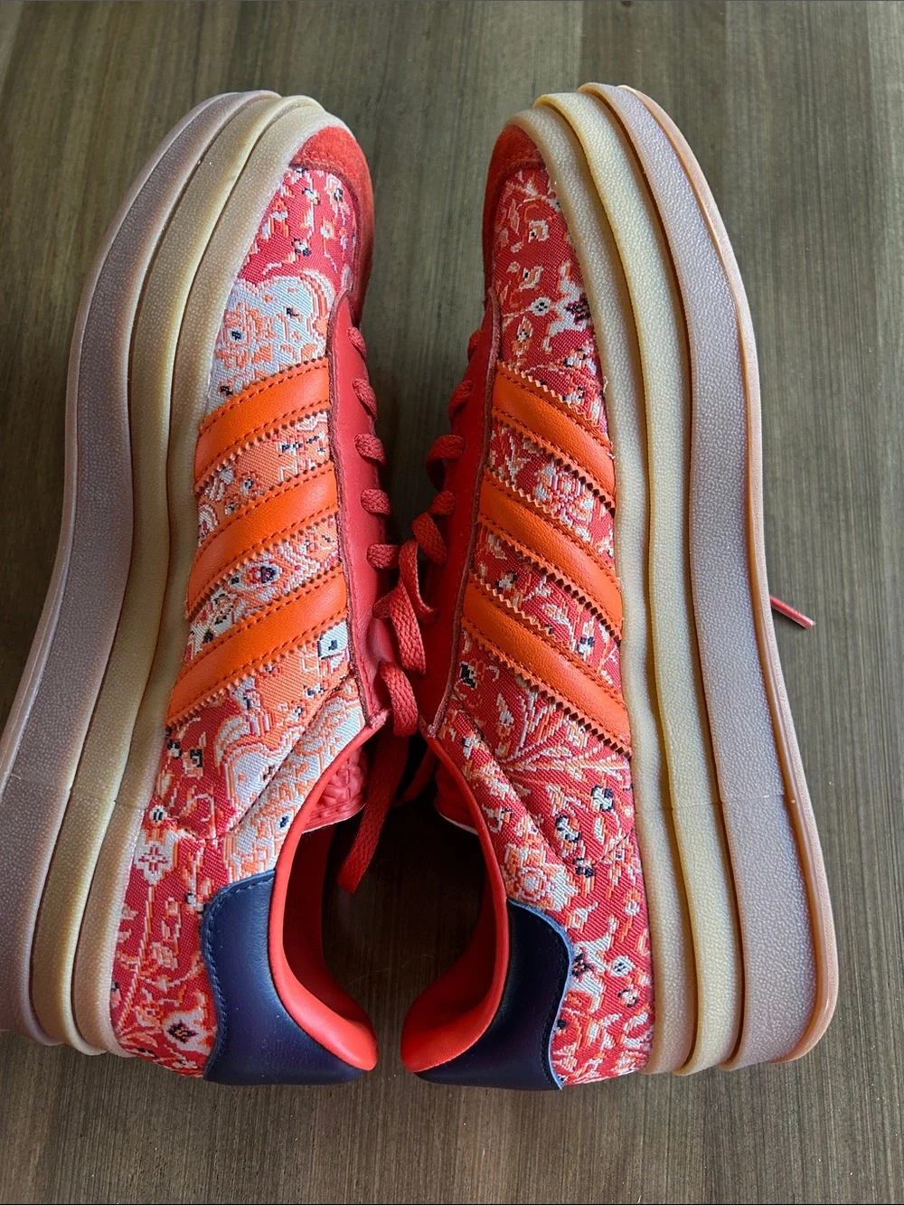 adidas Women's Red Paisley Athletic Sneakers - Picture 4 of 6